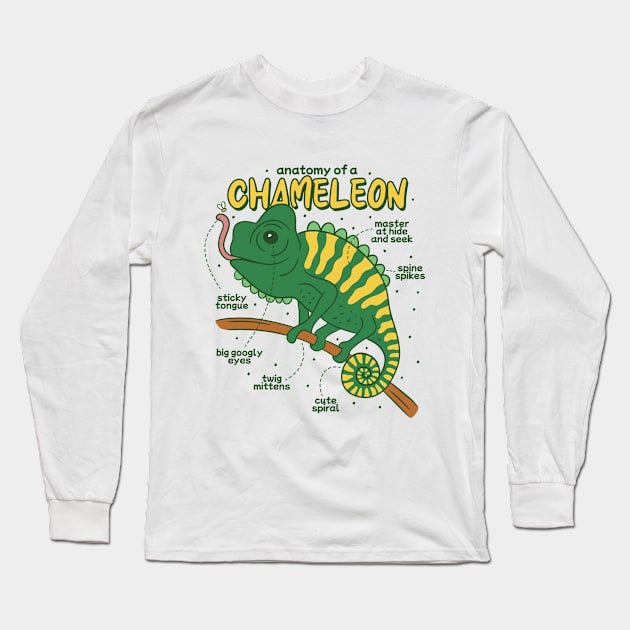 Anatomy of A Chameleon Long Sleeve T-Shirt by Artmoo